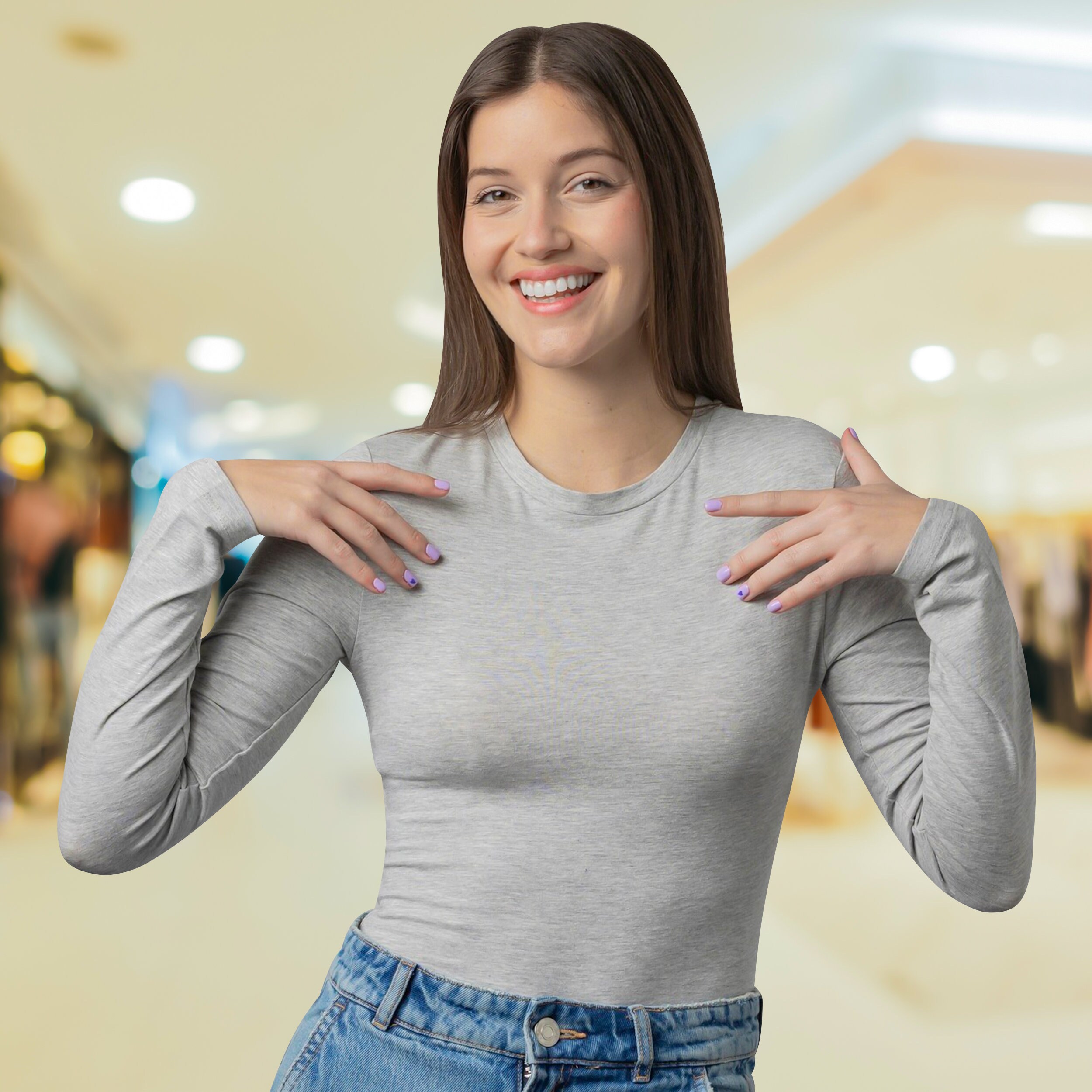deep scoop neck tee women's