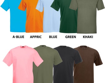 Men's Fruit of the Loom Round Neck Short Sleeves Plain T-Shirt