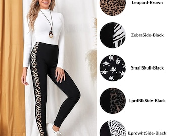 Womens Ladies Full Length Soft Stretchy Printed Leggings Gym Skinny Casual Pants