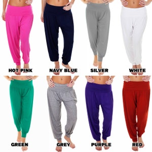 Pantalon de plage bohème pour femme Alibaba sarouel hippie avec revers à la cheville pour yoga image 2