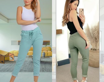 Pantalon de jogging italien Lagenlook pour femme