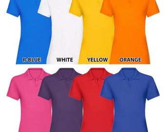 Women’s Plain Polo Shirt Knitted Collar and Cuffed Short Sleeves Casual T-Shirt & Classic Sports Top for Golf Player Ladies Plus Sizes