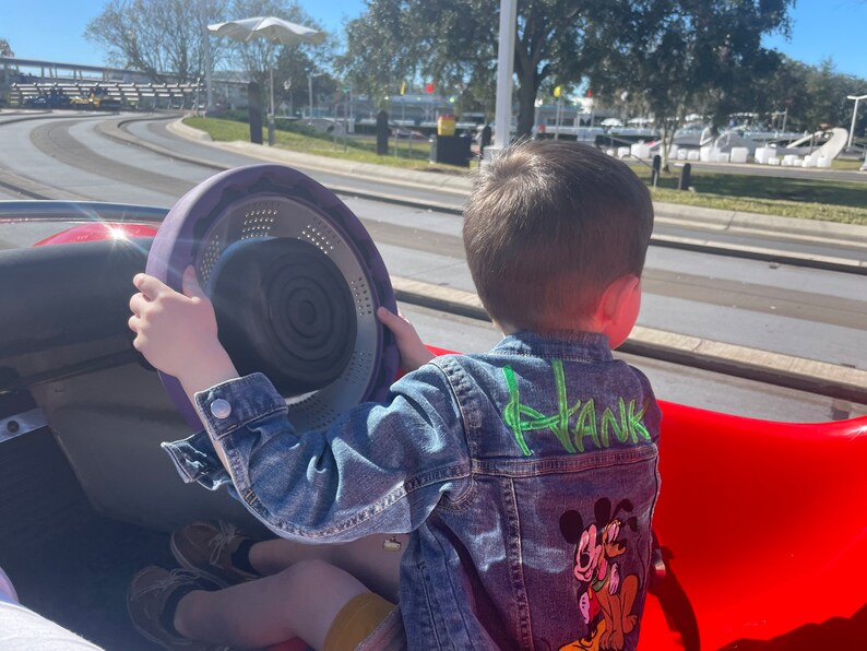 Personalized jean jacket, girls and boys jean jacket, baby/toddler jean jacket personalized, character jean jacket image 6