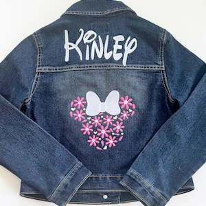 Mouse Ears Personalized Denim Jacket: Princess Castle Ears, Custom jean jacket for babies and girls