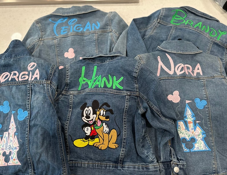 Personalized jean jacket, girls and boys jean jacket, baby/toddler jean jacket personalized, character jean jacket image 7