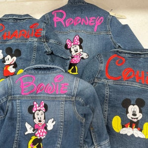Personalized jean jacket, girls and boys jean jacket, baby/toddler jean jacket personalized, character jean jacket image 1