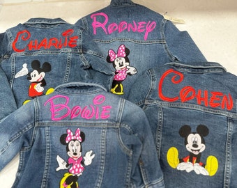 Chaqueta de jean personalizada, chaqueta de jean para niñas y niños, chaqueta de jean para bebés/niños pequeños personalizada, chaqueta de jean de personajes