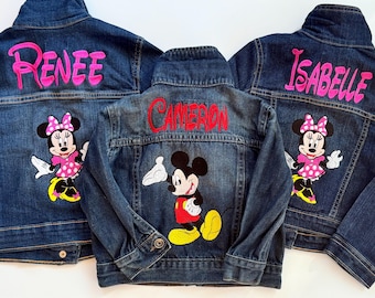 Personalized Disney Jean Jacket, baby, toddler, girls Embroidered Denim jacket