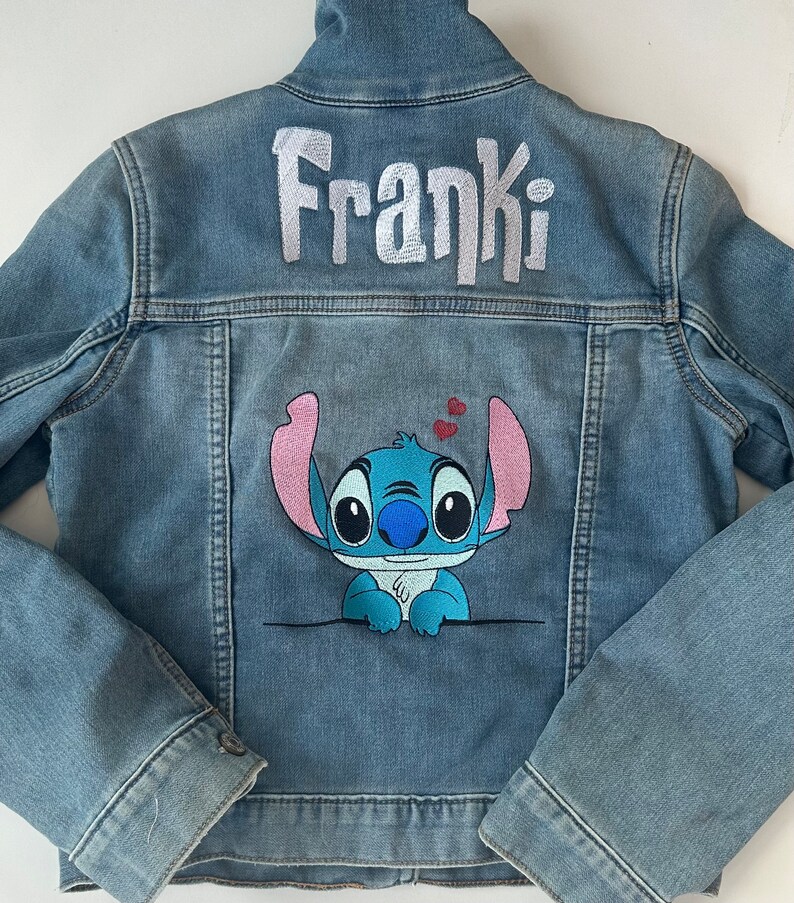 Personalized jean jacket, girls and boys jean jacket, baby/toddler jean jacket personalized, character jean jacket image 2