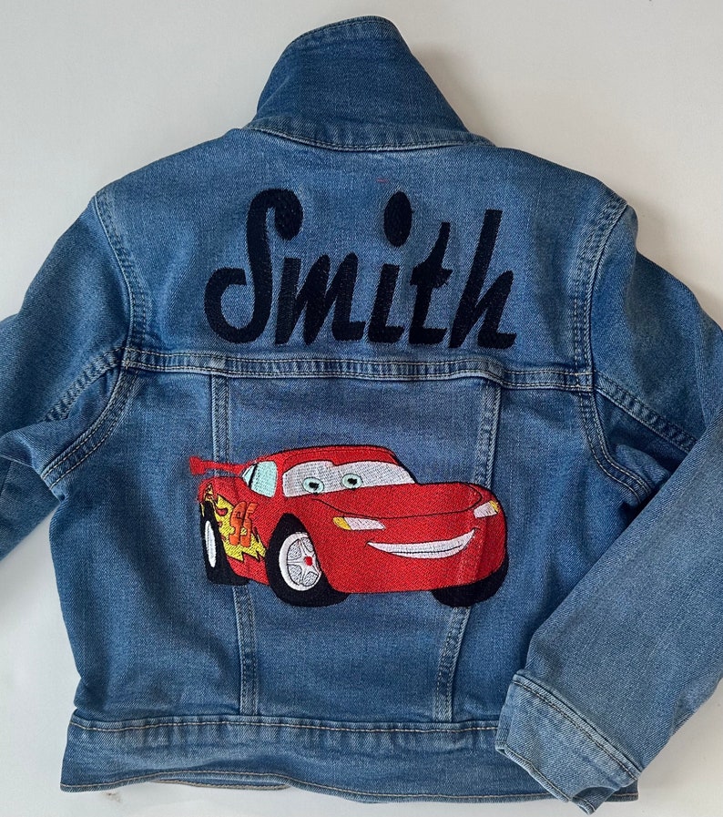 Personalized jean jacket, girls and boys jean jacket, baby/toddler jean jacket personalized, character jean jacket image 5