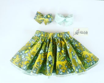 Reversible Circle Skirt/Twirl TuTu Skirt, ballerina skirt, animals print kids skirt