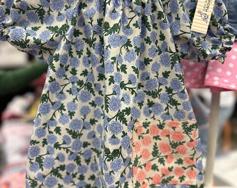 Vestido floral para niñas/niños pequeños, vestido floral de Rifle Paper co con bolsillo