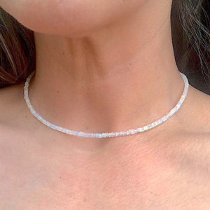 Collar de ópalo auténtico, con cuentas de ópalos reales, gargantilla, regalo de joyería para mujer.