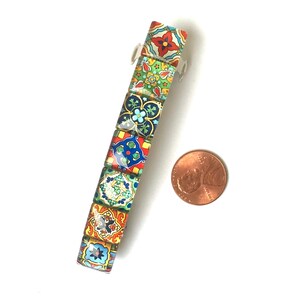 Glass Hair Barrette with Spanish Tile Designs, Mixed Colors and Patterns, Boho Accessories, Unique Gifts for Women image 5