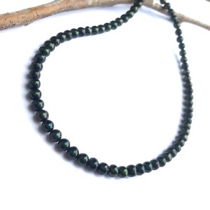 Black Pearl Necklace, Beaded Pearls in Dark Color, Unique Gifts for Women, Chokers