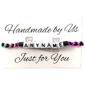 Personalised Friendship Bracelet, Custom Name Jewellery, Gift Ideas for Friends, Party Favours and Gifts for Kids, Knot Bracelets with Beads image 3