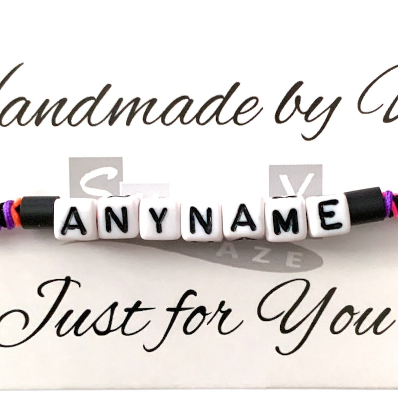 Personalised Friendship Bracelet, Custom Name Jewellery, Gift Ideas for Friends, Party Favours and Gifts for Kids, Knot Bracelets with Beads image 4