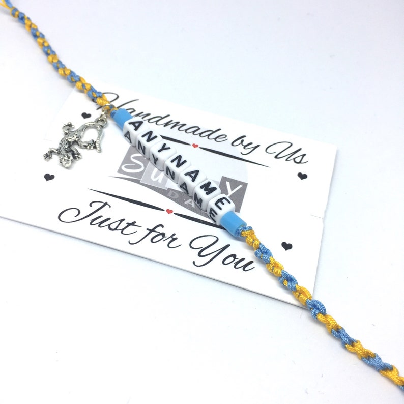 Lizard Gift Ideas Animal Lover Gecko Charm Bracelet Custom Name Bracelet Boho Unisex Jewellery Personalised Gecko Friendship Bracelet
