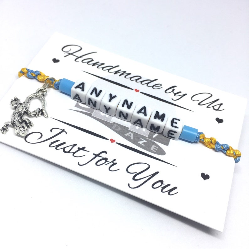 Lizard Gift Ideas Animal Lover Gecko Charm Bracelet Custom Name Bracelet Boho Unisex Jewellery Personalised Gecko Friendship Bracelet
