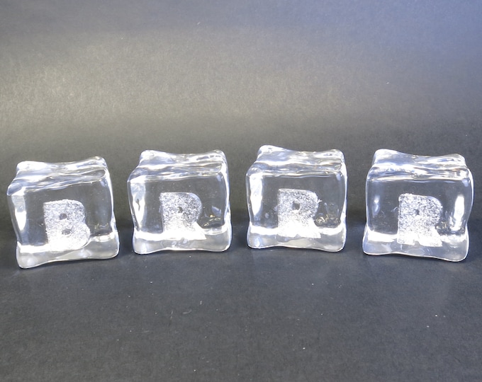 BRRR 4 Acrylic Ice Cubes with Letters Holiday Christmas Dept 56