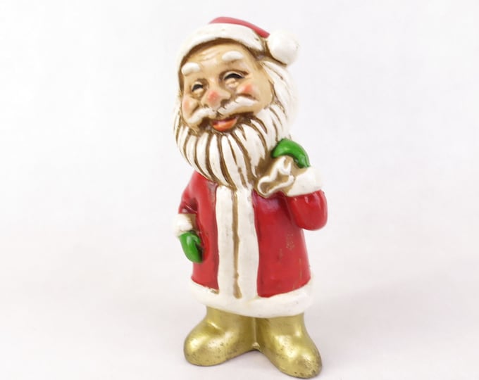 Vintage Ceramic Jolly Santa Claus Hand Painted 5" Retro Christmas Decor