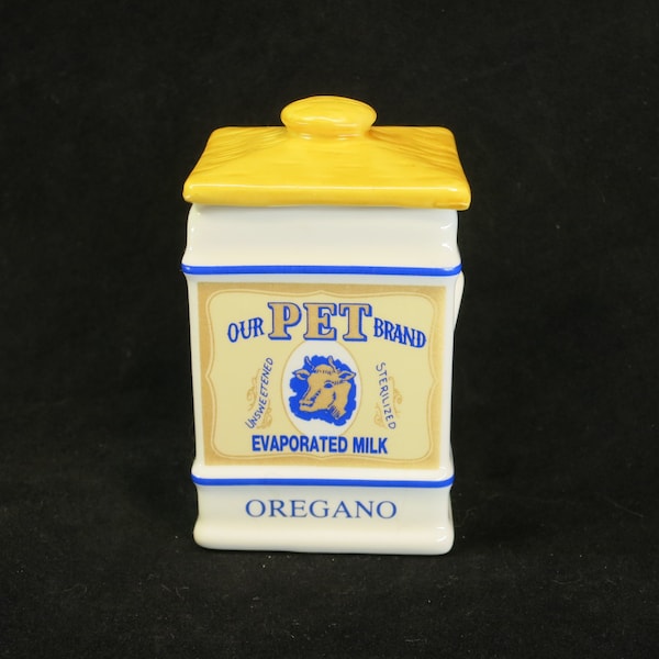 Our PET Brand Evaporated Milk Oregano Jar The Country Store Spice Jar Franklin Mint Vintage 1992