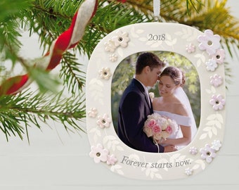 Forever Starts Now Wedding 2018 Porcelain Photo Ornament