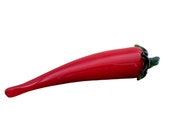 Vintage Murano Blown Glass Red Chili Pepper Green Stem - Glass Vegetable