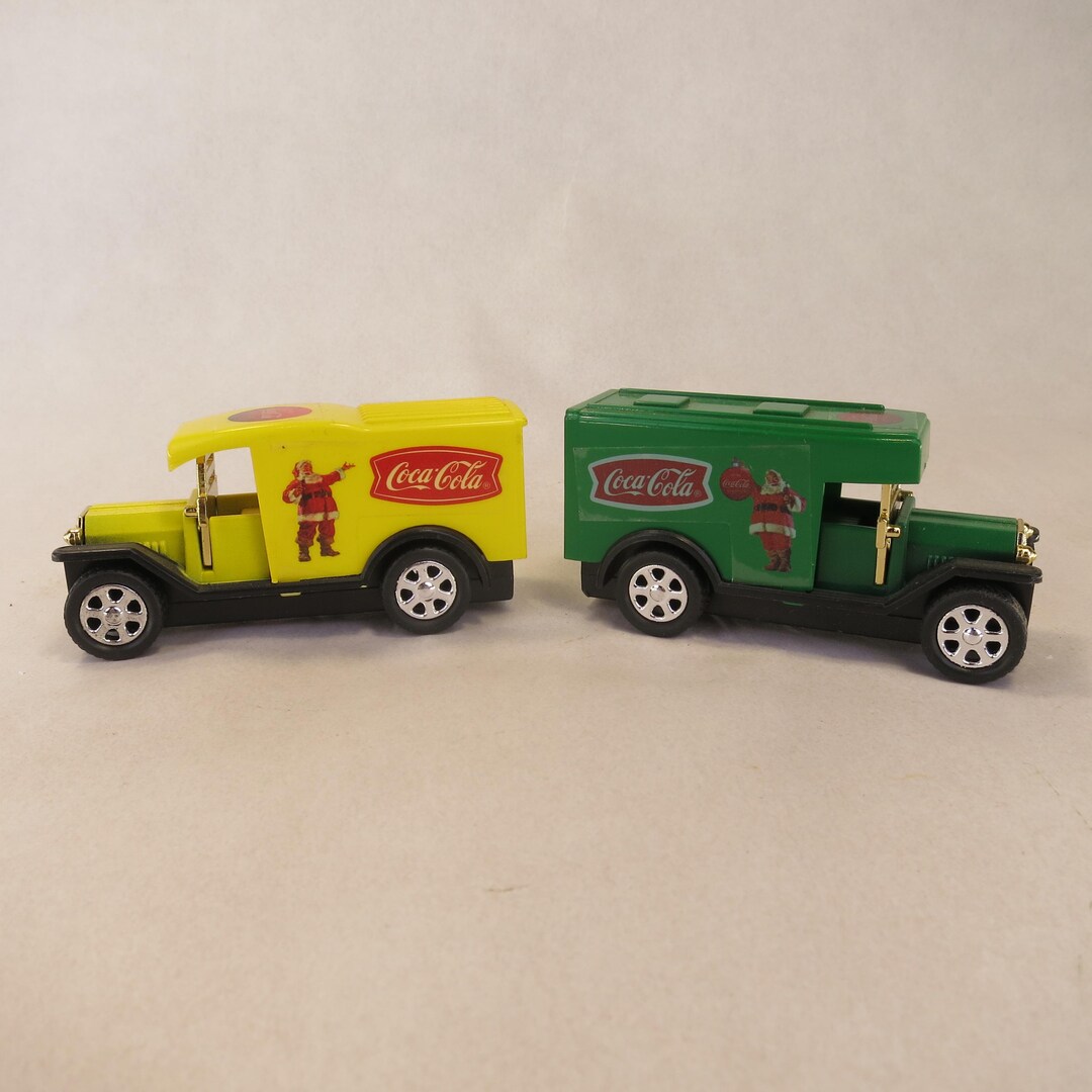 Vintage Miniature Yellow & Green Santa Coke Delivery Trucks Etsy