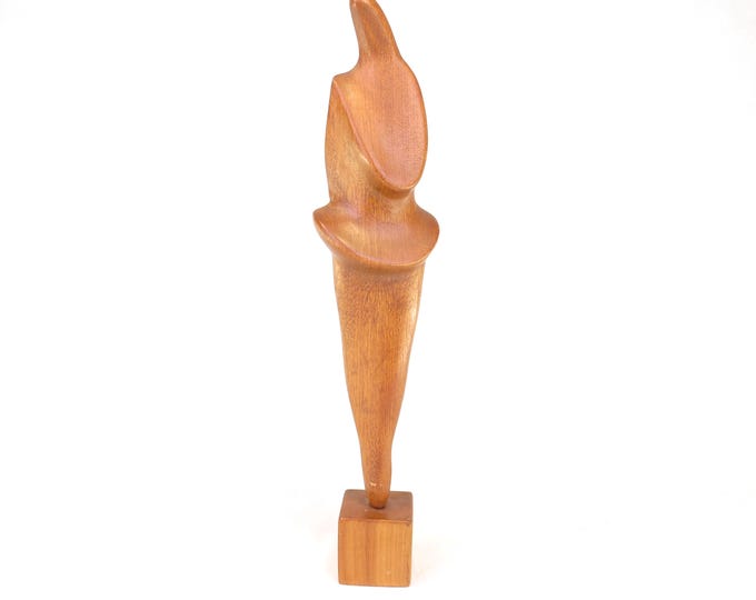 Mid Century Modern Hand Carved Dancer Abstract Sculpture 11" Tall
