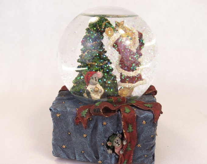 Boyds Bears & Friends Cat The Purrstone Collection Mrs Claws and Topper Hang in There #271500 Christmas Cat Waterglobe