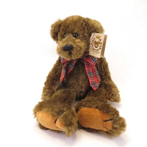 12" Bearington Jerry 1250 Stuffed Jointed Plush Dark Brown Teddy Bear