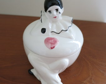 Vintage Pierrot Clown Taste Setter Sigma Japan Ceramic Box Mime