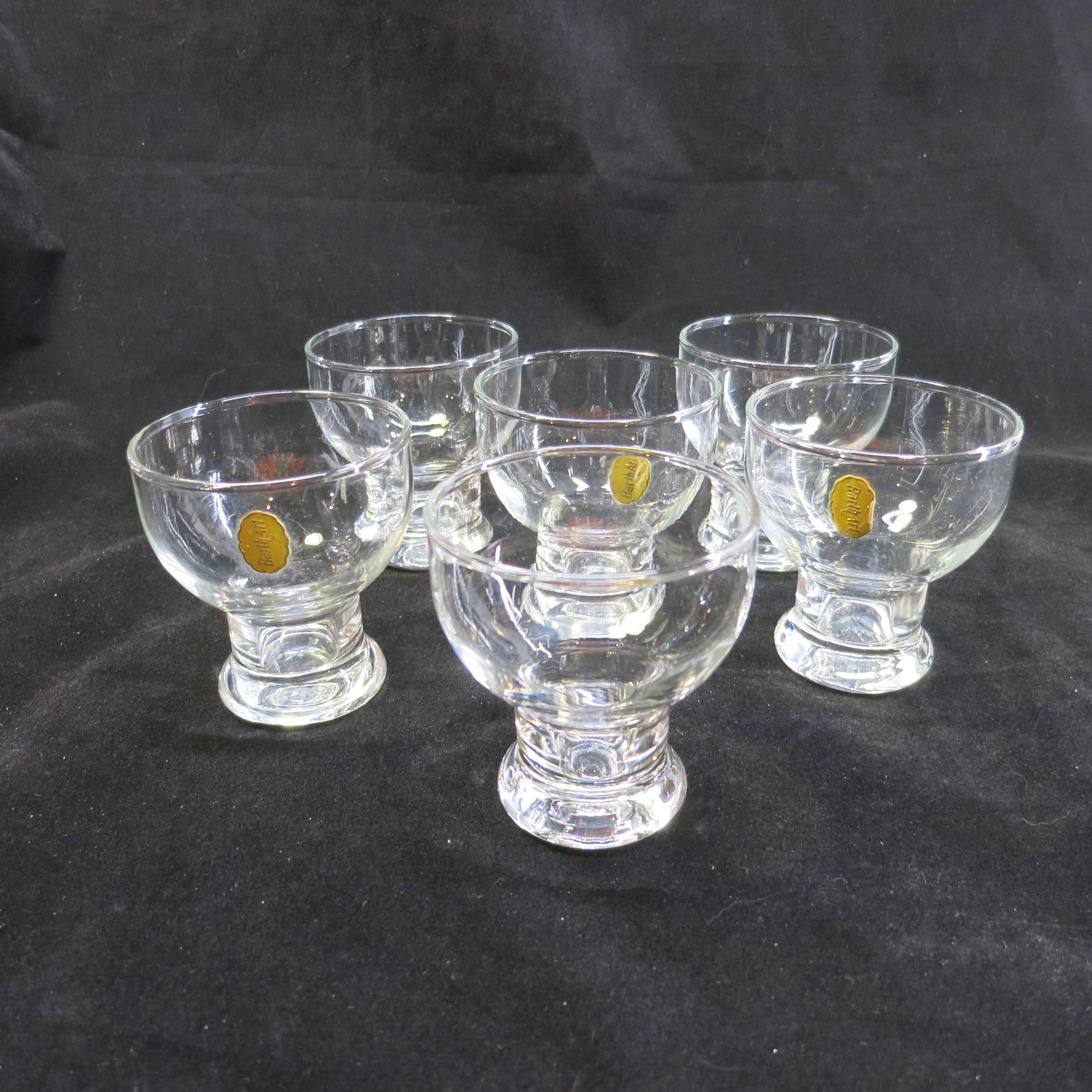 Barth Art Vintage Set of 6 Cocktail Glasses 3 Tall Clear Glass