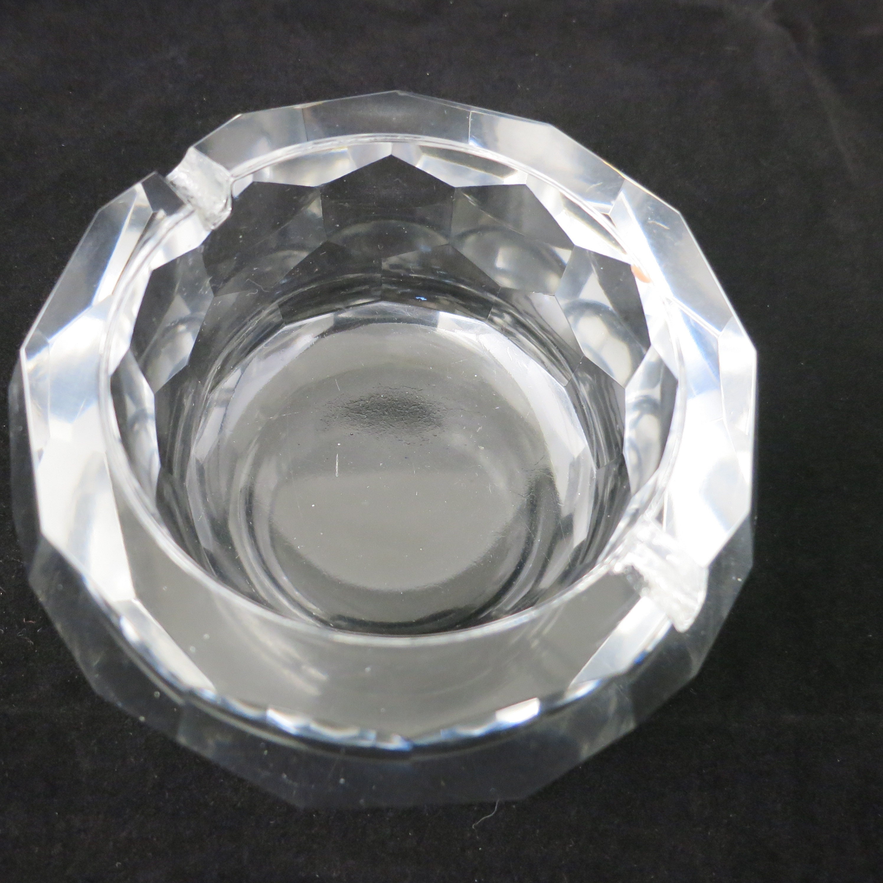 Cut Crystal Ashtray Round Vintage