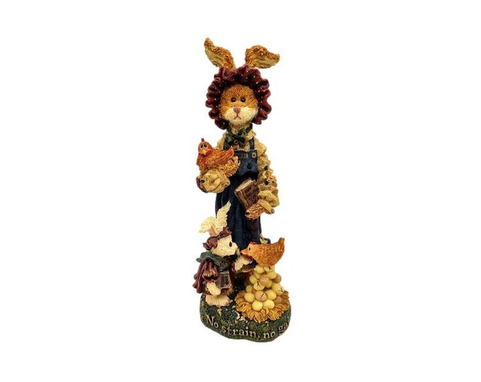 Boyds Folkstone Harriet and Punch with Hermine the Challenge Rabbit with Chickens Figurine Folkstone Collection 7"