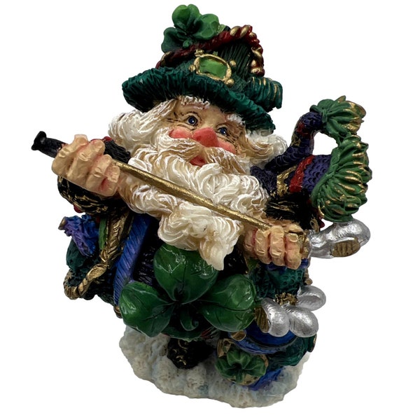 Vintage Santa Claus 3.75" Possible Dreams Crinkle Claus Celtic Golfer 659163 Christmas Decor