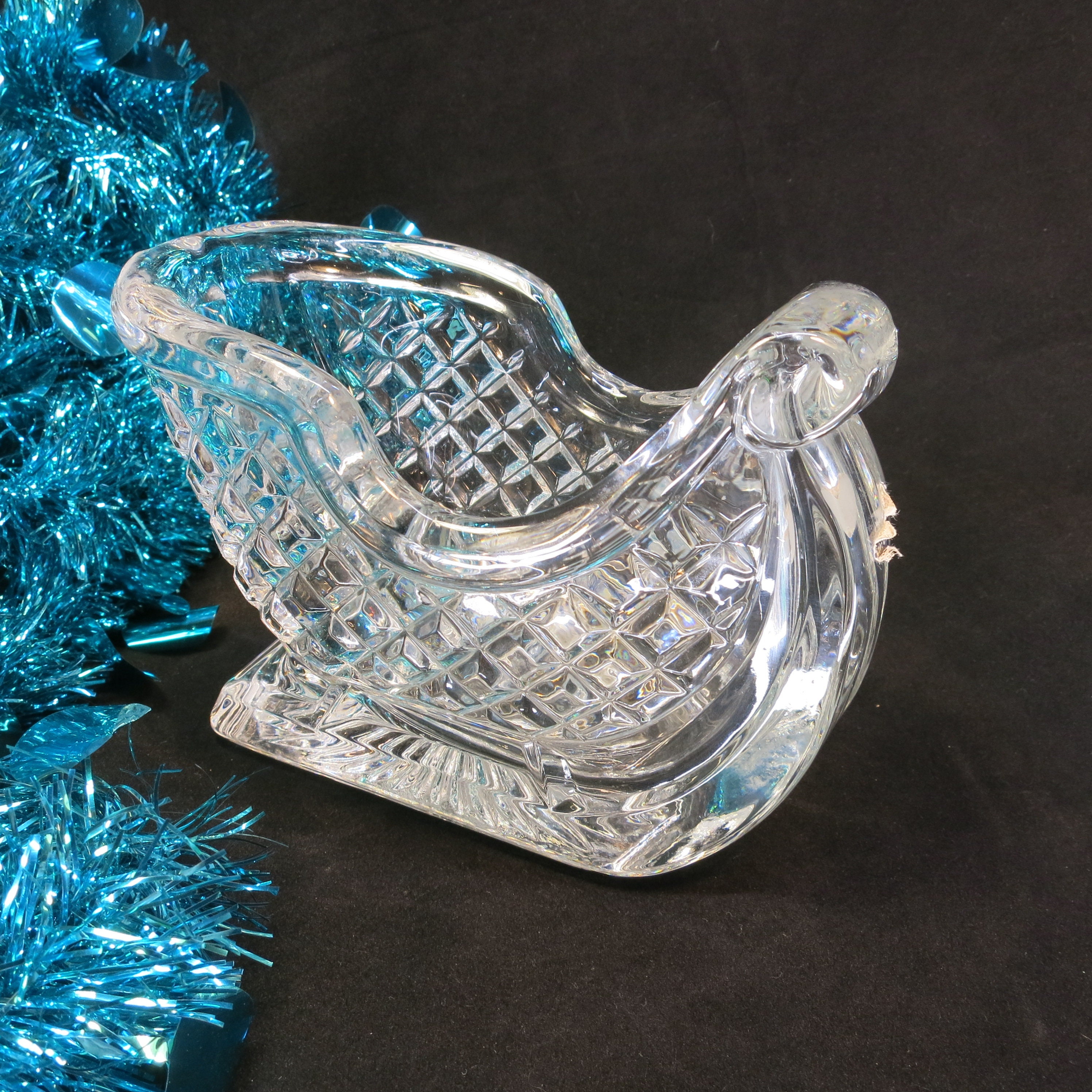 Vintage Lenox 24 Lead Crystal Sleigh Candy Dish