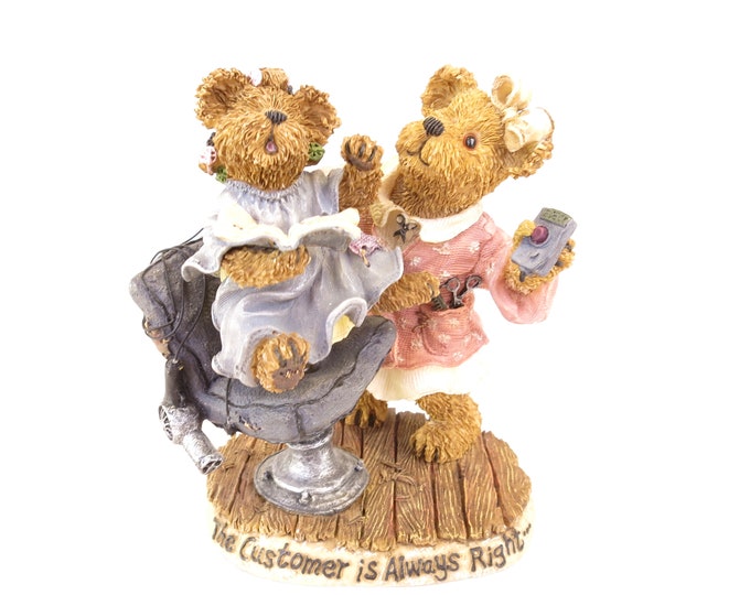Boyds Bears Bearstone Alice Clipensnip with Pita "No Charge" 2001 Figurine #227774