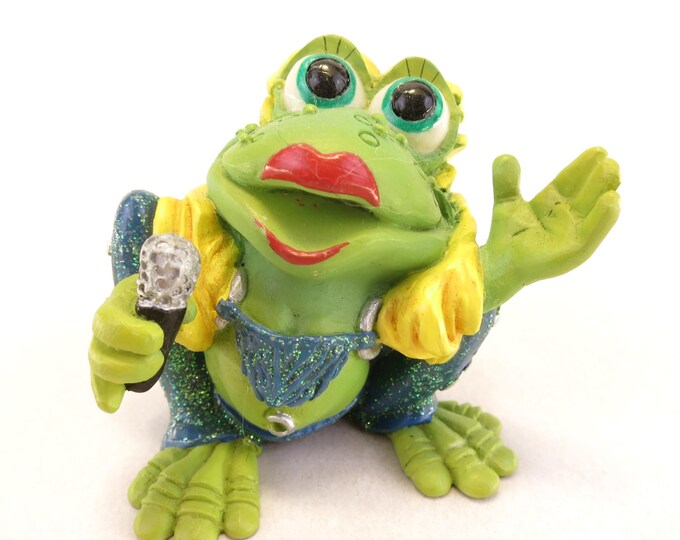 Sprogz 1994 Holland Studio Craft Leap Singer Frog Singing 2"