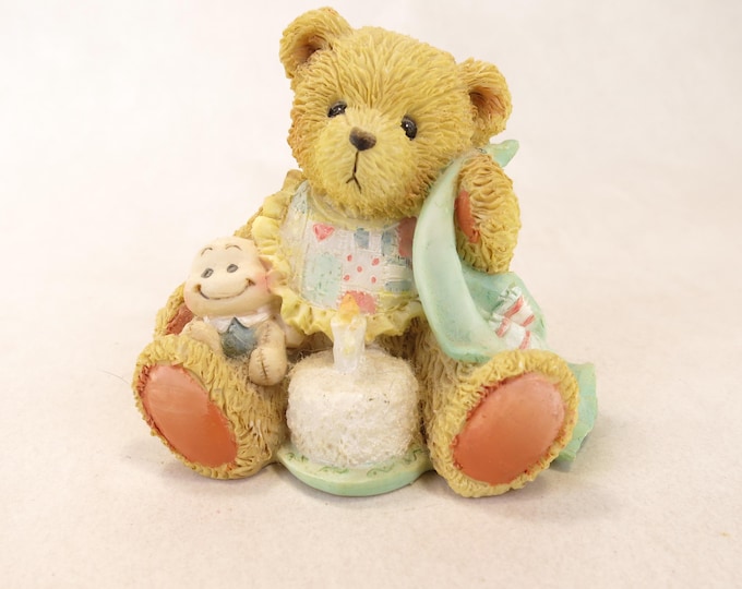 1992 Priscilla Hillman "Beary Special One" First Birthday Baby Bear Figurine by Hamilton Gifts 911348