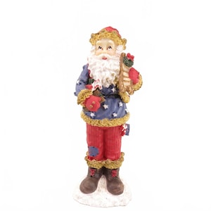 Vintage Santa Claus Figurine with Sled and Gifts 5&quot; Christmas Decor