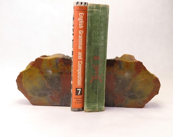 Vintage Pair of Stunning Arizona Rock Polished Petrified Wood Bookends