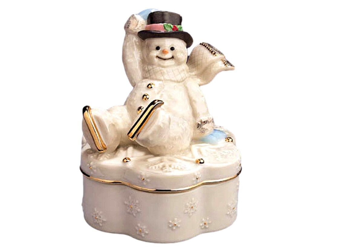 Christmas Lenox Snowman Winter Wonderland Music Box Etsy