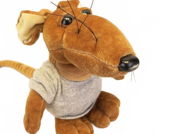 Heartline Rat Race 8" Plush Rat Vintage 1987 Mouse Rodent Stuffed Animal