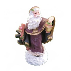 Vintage Old World Santa Claus Figure with Lantern 3.75&quot; Christmas Decor
