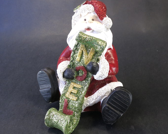 Vintage Santa Stocking Holder with NOEL scroll Heavy
