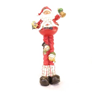Vintage Tall Skinny Santa Christmas Decor 8.25&quot; Tall Classic Colors & Snowmen