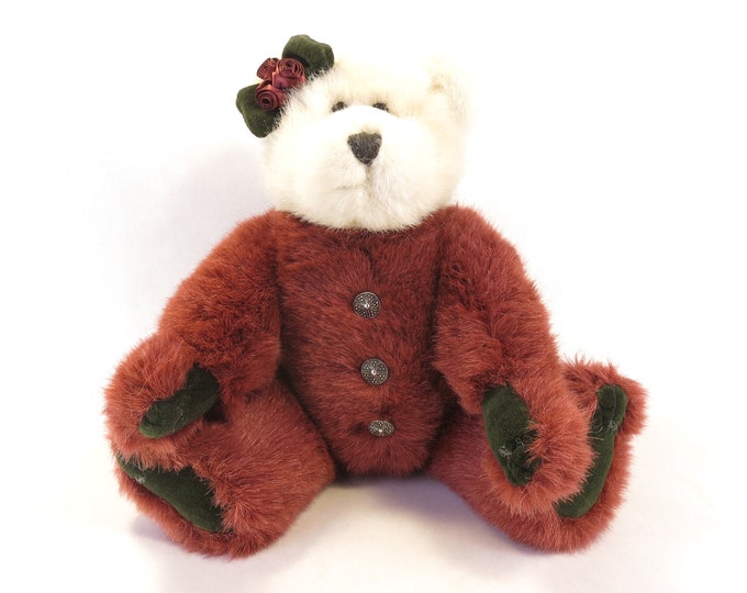 Vintage Boyds Bears Gwendolyn 12" Wine Plush Jointed Bear Retired Stuffed Toy