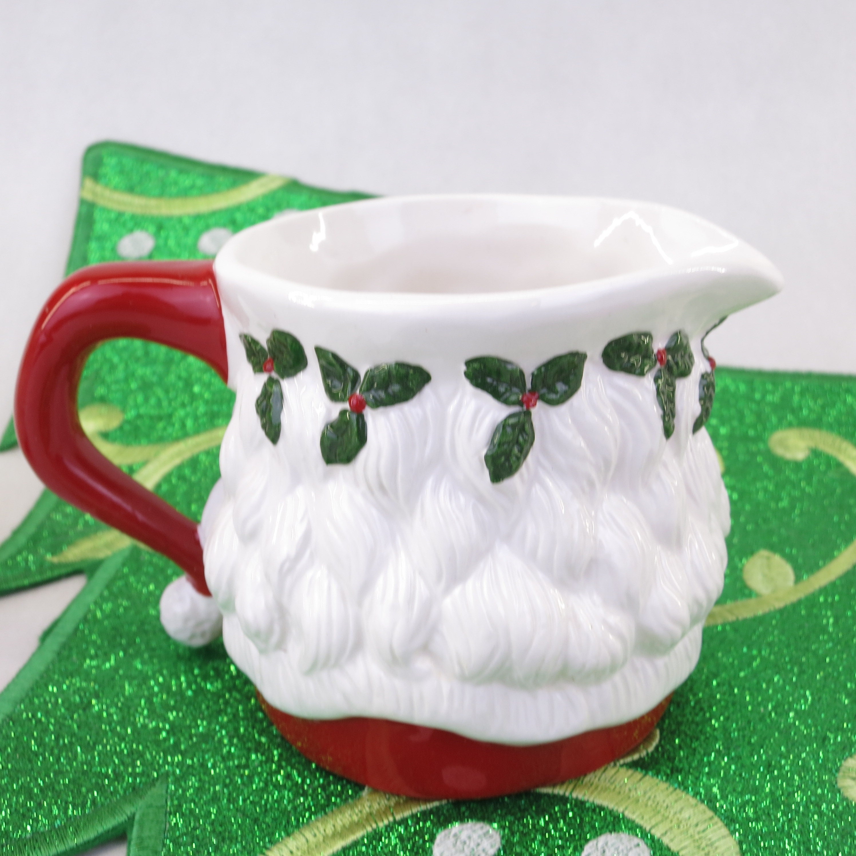 Ceramic Santa Mug/Sugar Bowl and Santa Creamer Set Vintage 1990's